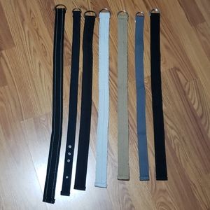 7 piece lot of Boys fabric D-ring belts NWOT